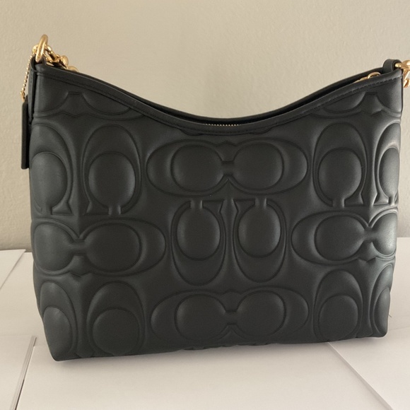 Coach Laurel Shoulder and Crossbody Bag in Signature Leather (embossed black) - Picture 2 of 7